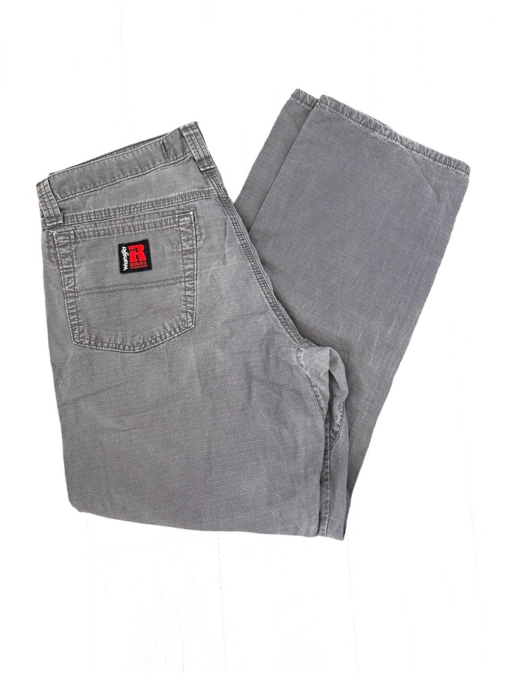 Rocky Men's Gray Work Pants with Red Logo Patch